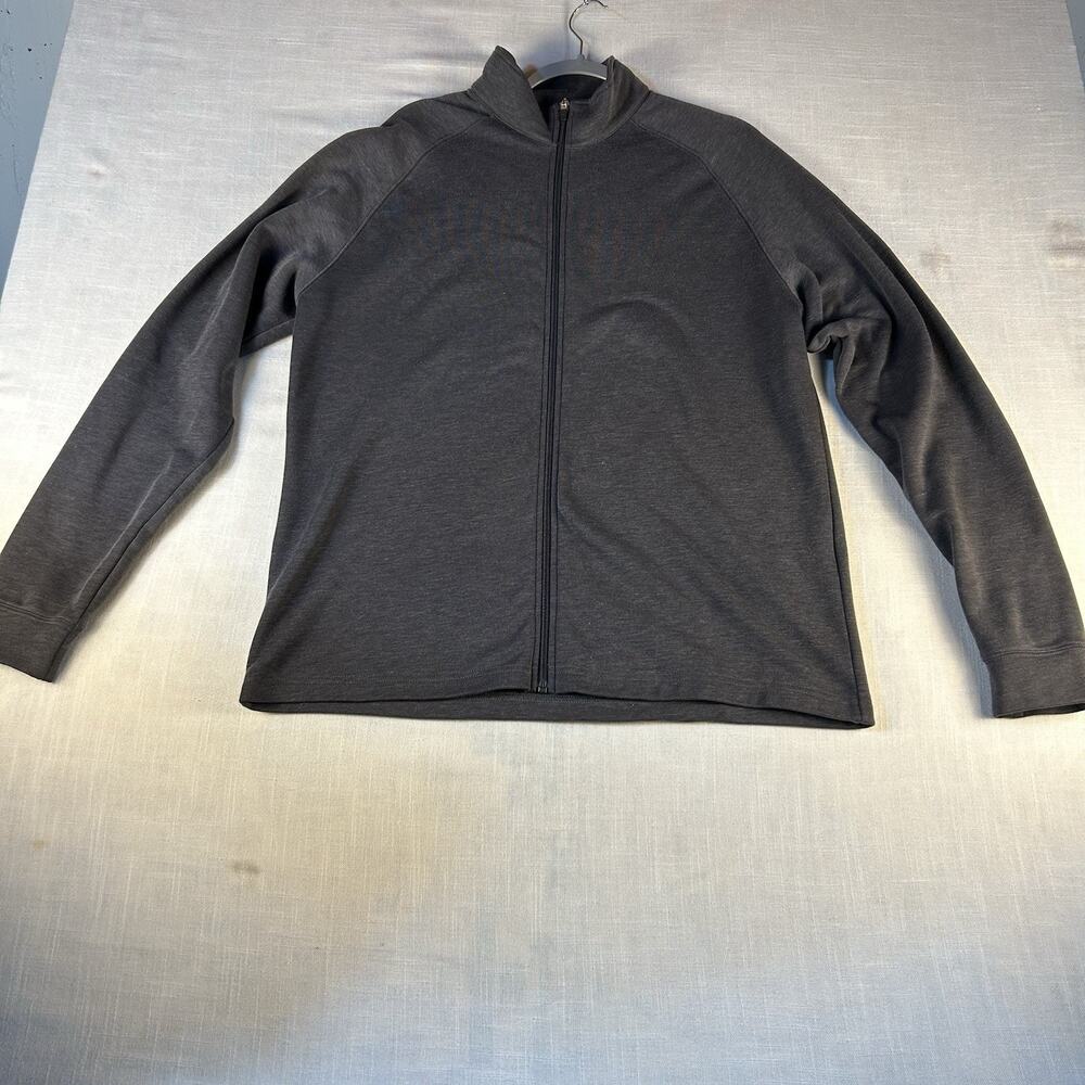 Dunning Golf Sweatshirt Mens Large‎ Gray Comfy Soft Dress Active Full Zip Fleece